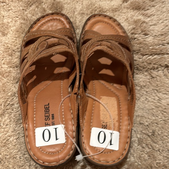 NWT JOSEF SEIBEL SANDALS SHOES SLIP ON 41 10 tan - Picture 3 of 11